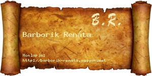 Barborik Renáta névjegykártya
